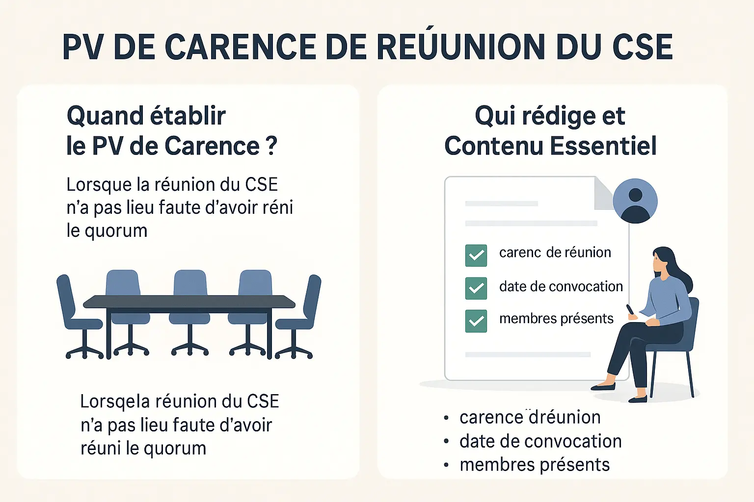 Synthèse du PV de carence de réunion du CSE