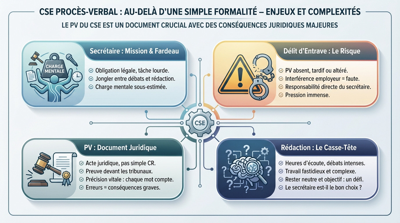 Secrétaire de CSE face aux enjeux juridiques et à la complexité de la rédaction du procès-verbal