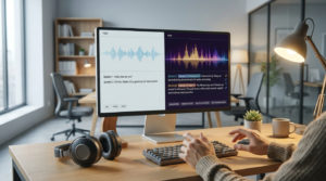 Écran affichant une comparaison entre les versions gratuite et payante d'un logiciel de transcription audio.